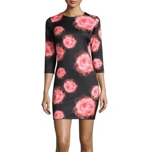ALEXIA ADMOR ROSE-PRINT MINI DRESS